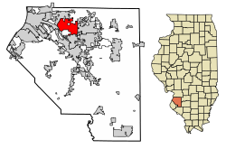 St. Clair County Illinois Incorporated and Unincorporated areas Fairview Heights Highlighted